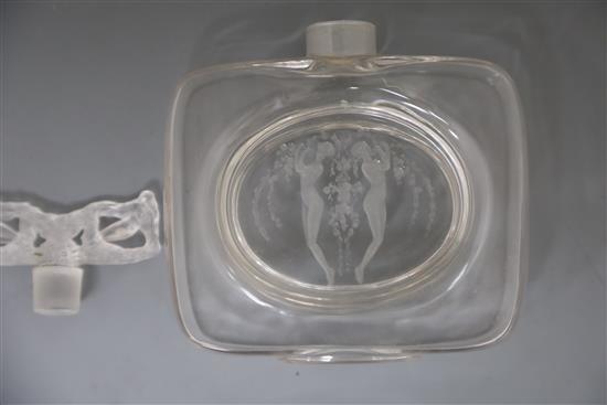 A rare Rene Lalique Meplat a Deux Figurines perfume bottle, model no. 490, c.1912,